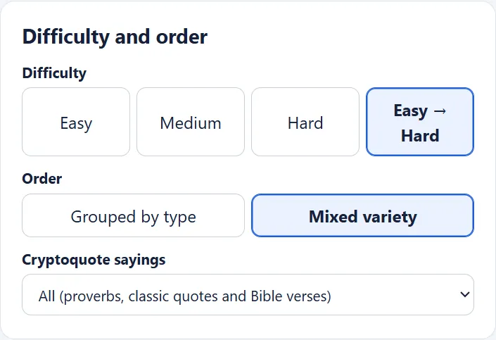 Difficulty and order