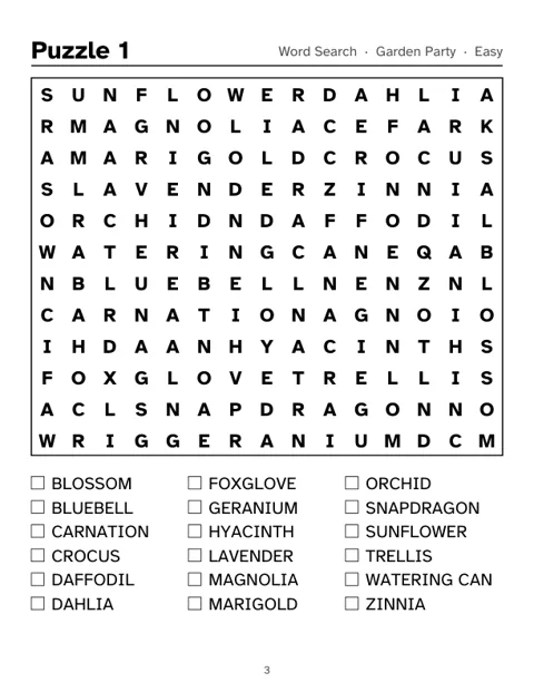 Preview of Garden Word Search